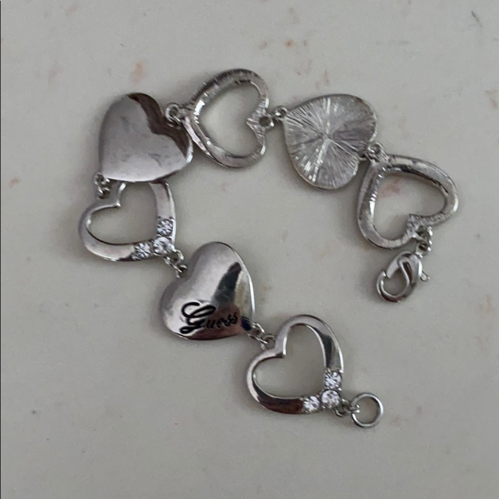 Guess silver heart bracelet
